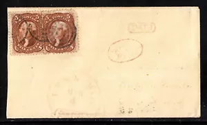 USA — SCOTT 75 — 1863 DOPPIO AFFRANCATURA LYNN, MA A CAMBRIDGE, COVER NOVA SCOTIA - Foto 1 di 2