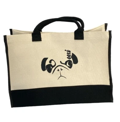 Bolso de Mano Pug de Lona de Calidad Premium Foto 1 de 4