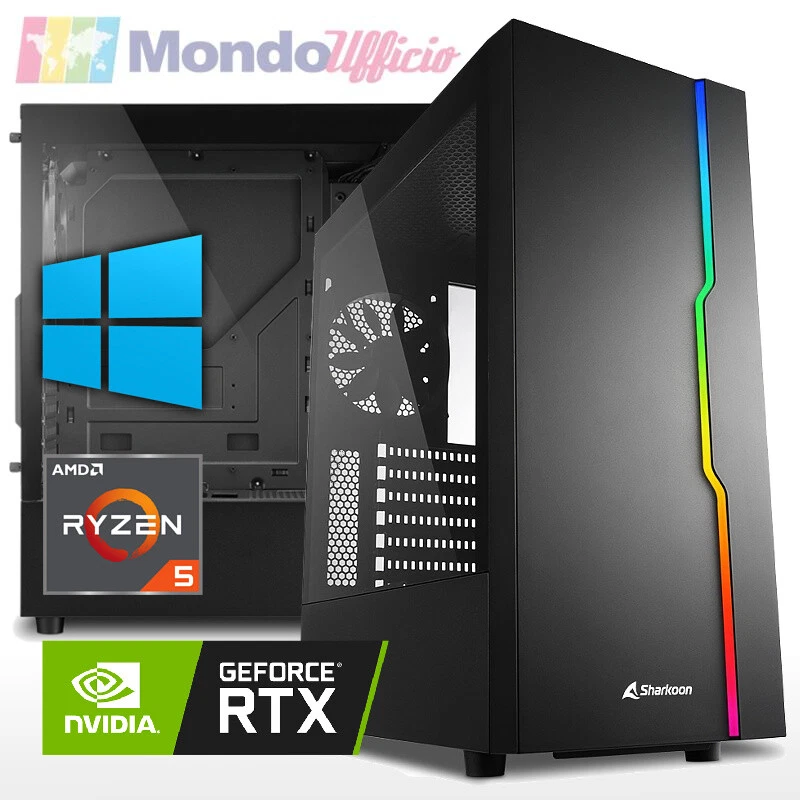 ASSEMBLATI PC GAMING AMD RYZEN 5 5500 - Ram 32 GB - SSD M.2 1 TB - Wi-Fi - nVidia RTX 3050