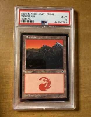 Magic The Gathering✨MOUNTAIN Var A ✨Portal PSA 9 MINT 1997 Vintage MTG Land Art - Image 1 of 2