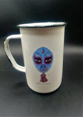 Caneca esmalte DIA DOS MORTOS Patricia Fornos café/chá Dia de Los Muertos - Imagem 1 de 4
