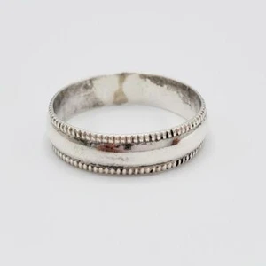 Beaded Edge Sterling Band Size 11 - Picture 1 of 4