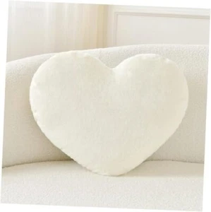 Heart Pillow Cute Fuzzy Pillows Throw Pillows for Bed Large-19"x15" White - Picture 1 of 7