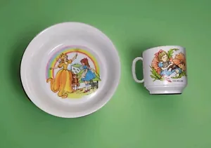 Vintage 78' Oneida Ware Dorothy Zauberer von Oz Kunststoff Melamin Tasse und Schüssel - Bild 1 von 7