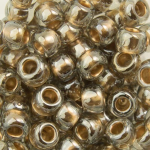 6/0 TOHO ROUND Gold Lined Black Diamond Seed Bead (8g) - Picture 1 of 1