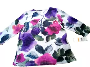 NWT Alfred Dunner Point of View Tunic Light Sweater Poly Rayon Washable Pockets - Picture 1 of 12