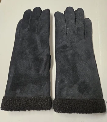 Guantes de gamuza sintética negros Jacklyn Smith para mujer forro de felpa talla única Foto 1 de 4