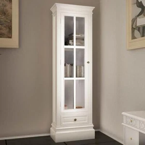 Antique Look Living Room Office Bookcase Cabinet Cupboard w/ 3 Shelves & Drawer - Picture 1 of 7