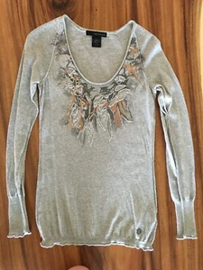 Calvin Klein Damen Pullover grau Herbst Perlen (klein) - Bild 1 von 1