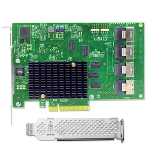 LSI LSI00244 9201-16i PCI-Express 2.0 x8 SATA / SAS Host Bus Adapter Card - Picture 1 of 3