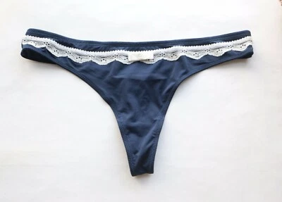Mujeres Sexy Tanga Suave y Malla Ropa Interior Dama Hipster Tanga Bragas Azul XS-M Foto 1 de 4