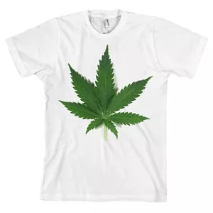 Real Weed Leaf Picture Bella + Canvas T Shirt Marijuana Pot Smoker Tee NEW - Picture 1 of 2
