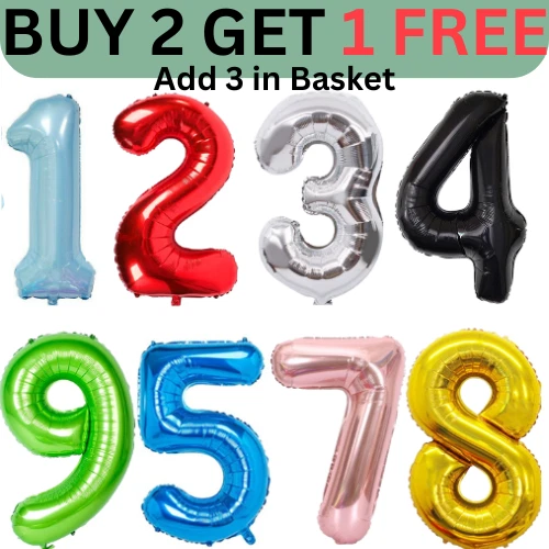 40" Inch Large Foil Numbers Balloons Air Helium Birthday Age Party Decoration FR