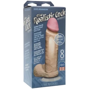 Doc Johnon The Realistic Cock ULTRASKYN 8 Inch W/balls White - Picture 1 of 3