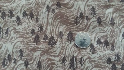 Árboles marrones sobre fondo tostado/marrón algodón 44"w x 1/2 yarda-coser, acolchado, máscaras Foto 1 de 4