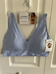 NWT Jockey Eco-Seamfree Bralette Light Blue Sz Large - Picture 1 of 5