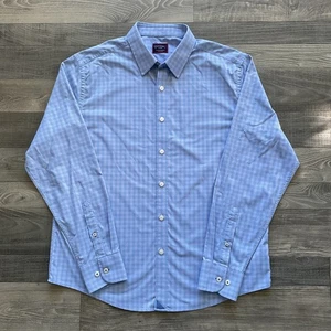 Untuckit Janisson Performance Button Up Shirt Men’s LARGE Blue Pink Lightweight - Picture 1 of 11