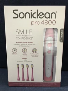 Soniclean Pro 4800 wiederaufladbare wasserdichte Zahnbürste 4 Bürstenköpfe/rosa VERSIEGELT - Bild 1 von 5