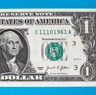 November 10, 1961 (C 11101961 A) BIRTHDAY Note $1 One Dollar Bill *UNC* - Image 1 of 4