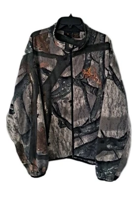 Vintage Browning Jacket Mens Mossy Oak Camo Fleece Full Zip Bomber Hunt 3XL Nice - Image 1 of 4