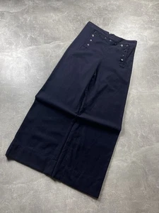 Pantaloni marinaio lana U.S. Navy seconda guerra mondiale originali 13 bottoni fondo a campana blu navy taglia 33 - Foto 1 di 11