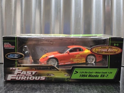 Racing Champions Fast And Furious 1994 Mazda RX-7 1:24 Car w/Nitrous Bottle Toy - Image 1 of 4