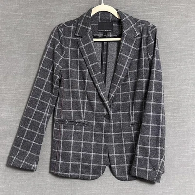 Blazer Banana Republic 6 Pequeño Gris Ventana Cuadros Chaqueta a Medida Carrera Foto 1 de 4