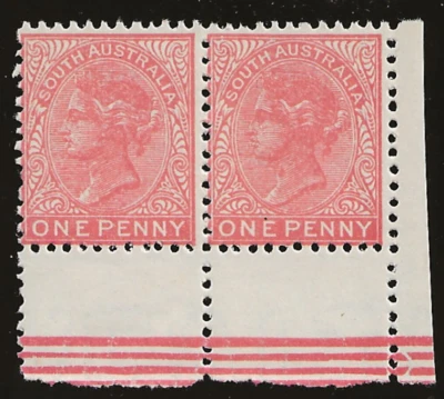 South Australia, SG 294,  MNH selvedge pair, with printers wmk - Image 1 of 3