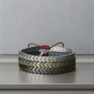Bracciale Perline Punta Freccia Ematite per Donna Uomo Tutore Protezione Forza Guarigione - Foto 1 di 13