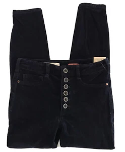 Pantalones ajustados de tiro alto Anthropologie Pilcro para mujer talla 27 azul marino pana - Imagen 1 de 11