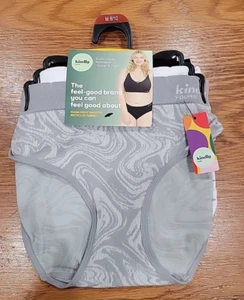 Kindly Yours Woman nahtloses Hipsterhöschen 3 Paar grau schwarz weiß M 8-10 - Bild 1 von 6