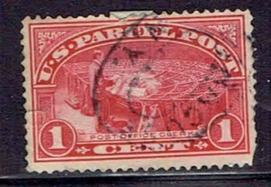 #Q1 1 CENT PARCEL POST FANCY CANCEL F-VF USED d - Picture 1 of 2