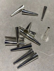 Silver Plated cones 24mm Long 20 pieces - Picture 1 of 4