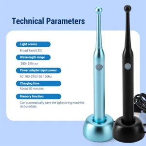 Dental Cordless LED Curing Light Lamp Resin Cure Lamp 2300mW Black/Blue - Picture 1 of 32