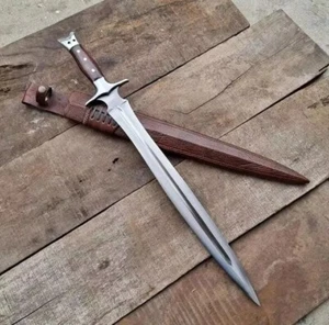 30" Handmade Carbon Steel Blade Classical Viking Sword | Hunting, Fancy Sheath - Picture 1 of 4