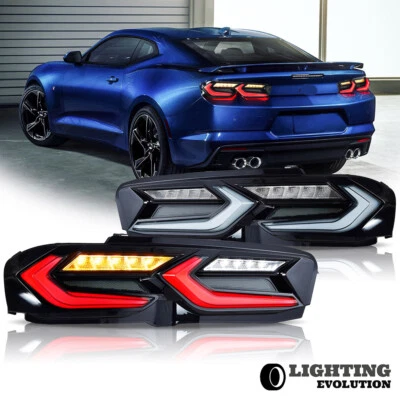 VLAND Tail Lights For 2019-2024 Chevrolet Camaro Smoke Red Lens LED Assembly Set - Image 1 of 4