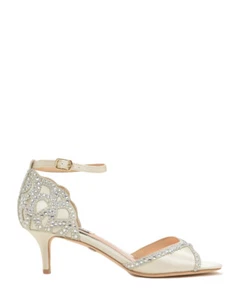 Badgley Mischka Gillian Wedding Bridal Evening Heels 6.5 Ivory Shoes New RRP$320 - Picture 1 of 9