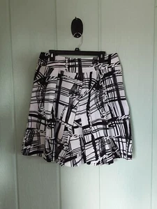 Sandro #74 Women's Skirt Sz 10 Black and White Pleated Preowned Good Condition - Picture 1 of 8