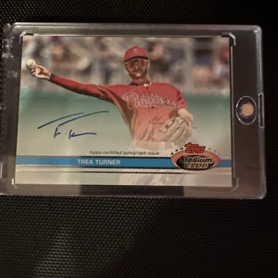 2023 Topps Stadium Club - 1991 Design Variation Auto #DVA-TRE Trea Turner 1/25 - Image 1 of 3