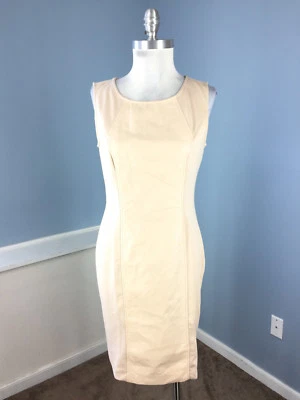 Vestido eci M 8 Beige Marrón Imitación Cuero Panel Funda Elastizada Carrera Cóctel Wow Foto 1 de 4