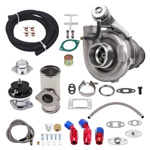 T04E V Band Turbocharger Up to 420 HP w/ Oil Line Type-S BOV Adapter Kit - Picture 1 of 11