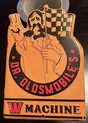 NEW 60's 70'S STYLE DR. OLDSMOBILE'S W MACHINE Tin Metal Embossed Sign #2 - Image 1 of 2