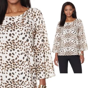 Jay by Jay Godfrey Wide Sleeve Top 464331-J -NI- (M, Animal) - Picture 1 of 2