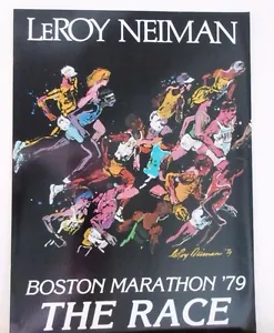 Librero numerado Leroy Neiman LE ""Maratón de Boston 79" Correr carreras deportes arte - Imagen 1 de 5