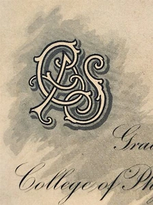 1892 College of Physicians & Surgeons Baltimore, MD Invitation Thomas Bayard A8 - Picture 1 of 3