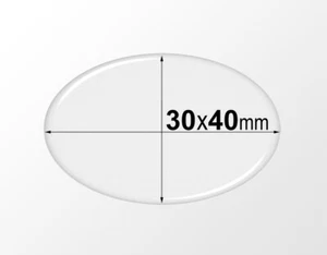 30x40mm Oval Clear Epoxy Stickers - Self Adhesive Oval Resin Seals - Imagen 1 de 2