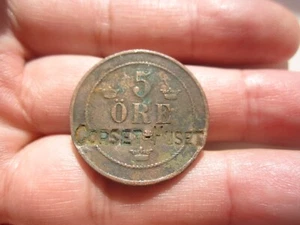 OVERSTRIKE CORSET-HUSET SWEDEN 5 ORE - Picture 1 of 2