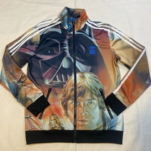 VTG ADIDAS X STAR WARS DARTH VADER R2D2 TRACK TOP JACKET YOUTH SZ LARGE - Picture 1 of 6