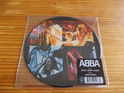 ABBA - MONEY MONEY MONEY / CRAZY WORLD - 2016 EUROPE POLAR 7" PICTURE DISC - NEW - Image 1 of 2
