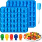 2 Pcs Skull Silicone Candy Molds Gummy Candy Molds Silicone Set 1 Dropper Blue